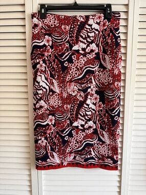 RACHEL Rachel Roy Red, Navy & White Knit Skirt. Size 8.